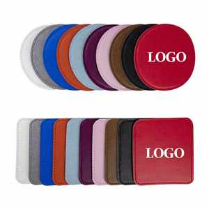 Sous-verres personnalisés en cuir PU gaufré pour impression, cadeaux promotionnels, sous-verres vierges par sublimation, avec logo personnalisé, vente chaude - Product Image 1