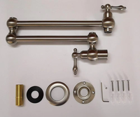 888002 Robinet de cuisine mural de luxe en laiton pour remplissage de casseroles, monocommande, finition brossée, thermostatique, rotation latérale