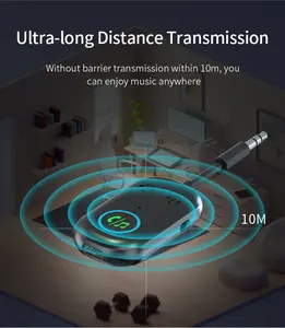 Récepteur et émetteur Bluetooth pour voiture de qualité supérieure 2-en-1 avec son stéréo sans perte et reconnexion automatique pour système audio de véhicule - Product Image 3