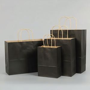 Multi Size Black Paper <b>Gift</b> Bags <b>Small</b> Kraft Paper Bags with Handles for <b>Small</b> Business,Wedding Party Favor Bags - Product Image 6