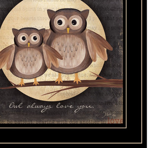 Gufo da HMS nero incorniciato arte della parete sempre per amore e bisogno di voi 2 stampa decorativa elegante - Product Image 3