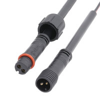 Connecteur de bande de Led 2 broches M10 pré-câblé en plastique mâle et femelle moulé avec câble 20/22/24AWG Connecteur de Led IP65