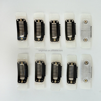 Clips BB 32 mm à 9 dents, autocollants en PU, colle invisible, extensions de cheveux, clip pour perruque, accessoires pour perruques, outils en acier, bonnets pour la fabrication de perruques