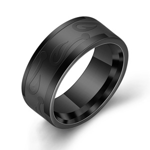 Anillo de acero inoxidable de 8 mm con diseño de gancho, forma geométrica, joyería unisex, regalo para hombres y mujeres - Product Image 4