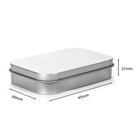 Boîte en étain rectangulaire à charnières de petite taille 95*60*22mm, conteneurs de stockage pour clés USB, boîtes en étain recyclables de qualité alimentaire pour cigarettes