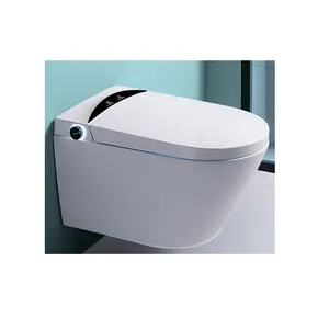 Desain baru dengan tangki tersembunyi terpasang di dinding Sensor kamar mandi listrik otomatis cerdas WC dinding gantung Toilet pintar