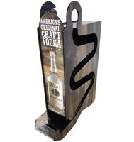 Présentoir moderne en bois pour bouteilles d'alcool à alimentation par gravité, organisateur de table pour vodka, étagère de vente au détail de whisky pour les bars et les dépanneurs