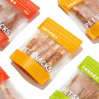 Sacs auto-scellants de qualité alimentaire avec fermeture éclair pour friandises lyophilisées pour animaux de compagnie, pochettes souples mates pour l'emballage d'aliments pour chiens et chats