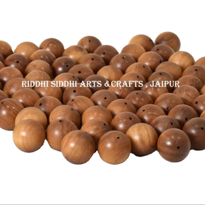 Accesorio espiritual de declaración de cuentas de barril talladas de sándalo Premium - Product Image 1