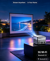Projecteur LCD LED intelligent HTP Q8 Full HD 1080p, stéréo HIFI, compatible 3D, 450 lumens ANSI, 8 Go de ROM, pour cinéma maison et entreprise