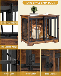 Portes Modernes Élégantes Rustiques en Bois et Métal Noir avec Décorations Linéaires pour Extérieur, Niche pour Chien, Chambre, Lit pour Chien, Salle à Manger, Cuisine, Villa, Hôtel - Product Image 5