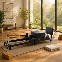 Machine de Pilates Reformer, équipement de fitness avec design portable, surface antidérapante, entretien facile.