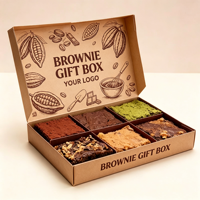 Boîte en carton kraft de haute qualité avec couvercle rabattable, compartiments divisés, finition mate, carton alimentaire pour présentation en café