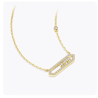Collier personnalisé en moissanite et diamant, argent S925 plaqué or 18 carats, chaîne rythmique étoile en CZ, pour femme, cadeau de mariage ou de fête
