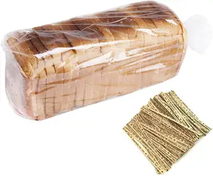 Sinh Thái Thân Thiện Rõ Ràng 100 Gói 18X4X8 Inch Nhựa Dày Gusseted Cửa Hàng Tạp Hóa Bánh Túi Bánh Mì Loaf Bag