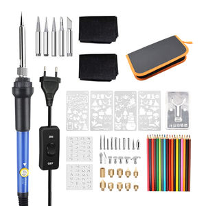 Azul con interruptor 60W control de temperatura soldador 83 Kit de combinación de quema de madera 110V 220V pluma de grabado eléctrico - Product Image 1