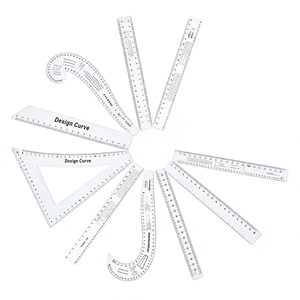 Juego de reglas especiales <span class=keywords><strong>para</strong></span> corte de prendas de vestir, cuadradas, métricas y en pulgadas, <span class=keywords><strong>para</strong></span> <span class=keywords><strong>sastre</strong></span> profesional, marca ZKJ, fabricado en Zhejiang - Product Image 1