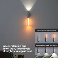 Lampe murale de charge deux en un lampe de poche LED veilleuse magnétique effet d'ambiance sans câblage pour chambre à coucher et chevet