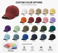 Casquette de baseball en sergé vintage délavé style urbain, en coton, non structurée, réglable avec boucle métallique, logo personnalisé