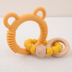 <span class=keywords><strong>Bracelet</strong></span> de dentition en silicone de qualité alimentaire pour bébés de 0 à 24 mois, motif ours, fabriqué en Chine, pour produits transfrontaliers maternelle et infantile - Product Image 1