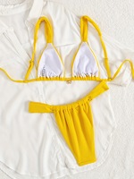 Ensemble bikini deux pièces push-up taille haute pour femme, grande taille, personnalisé OEM/ODM, pour l'été, avec effet ventre plat - Maillot de bain enveloppant