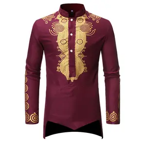 Оптовая продажа, модная африканская рубашка Garniture Homme En 100%, Дашики Boubou, Мужская африканская одежда