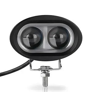 Lampe de chariot élévateur à fourche bleue de 3 pouces, 10 à 80V CC, voyant d'avertissement rouge de 24 volts avec support de montage en acier inoxydable, modèle universel