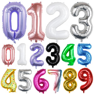 Globo de Helio Personalizado de 40 Pulgadas con Número en Degradado, Globo Digital de Aluminio Dorado, Plateado y Rosa para Fiestas de Cumpleaños, Se Llena con Aire - Product Image 1