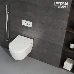 水印电动WC脚传感器自动坐浴盆冲洗浴室壁挂智能智能马桶