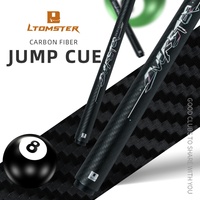 Tongkat Biliar Little Monster-Cyber 2-Piece Maple Forearm Carbon Fiber Jump Cue Uni-Loc Joint Hitam 41" Ujung 12.9mm Tas Kulit Lembut