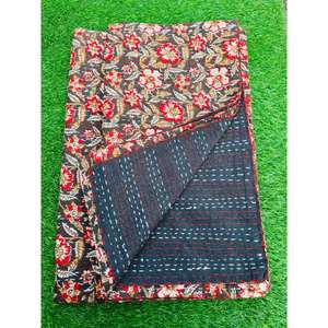 Cubrecama de Algodón Kantha de Textura Suave con Influencia Artística Tradicional y Diseño de Fácil Uso para las Necesidades Diarias de la Cama - Product Image 6