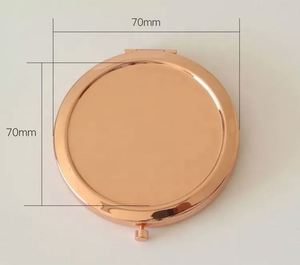 Hot Souvenir 70mm Round Metal Pocket Mirror Gold Plated Double Side <b>Compact</b> Mirror Customized logo - Product Image 4