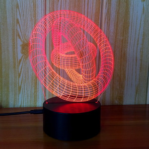 3D Luce di Notte Stella a Tre Cerchio 3D <span class=keywords><strong>Lampada</strong></span> per Camera Regalo Decorativo - Product Image 3