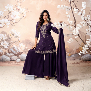 Dhwaja Export Vichitra Silk Readymade <b>Suit</b> with Coading Work - Product Image 1
