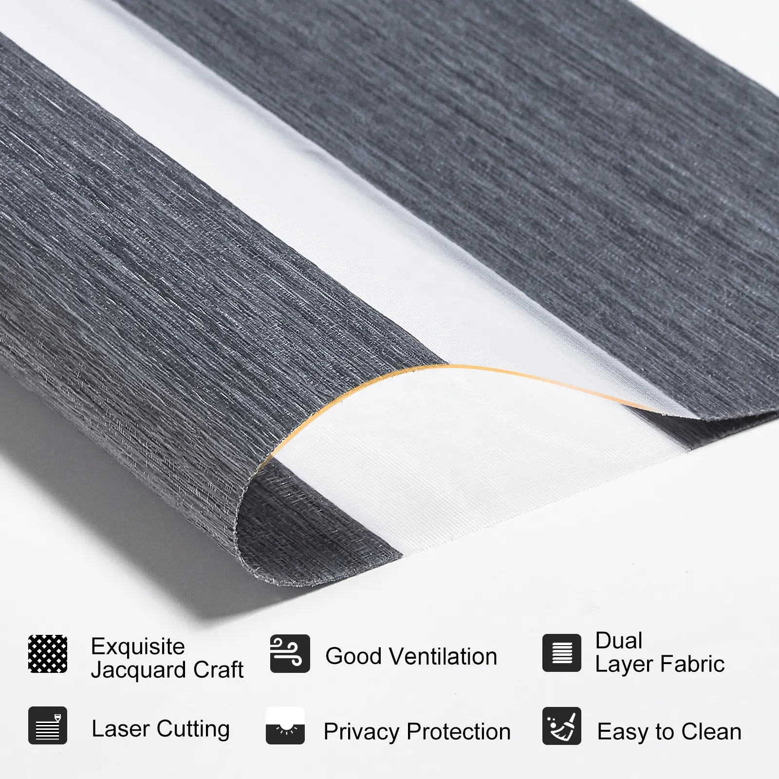 Modern Dual Sheer Blackout Zebra grey Blinds Shades cassetta abbinata al colore personalizzata con inserto in tessuto