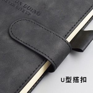 Cuaderno Multicolor de Piel Sintética con Cierre Magnético, Diseño de Cabeza de Ciervo con Eslogan Motivacional, Opción Multifuncional para Diario de Oficina - Product Image 3