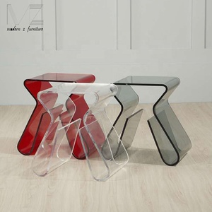 Ghế Đẩu Màu Sáng Độc Đáo Hiện Đại Đồ Nội Thất Bằng Nhựa Trong Suốt <span class=keywords><strong>Acrylic</strong></span> End Side Bàn Cà Phê - Product Image 2