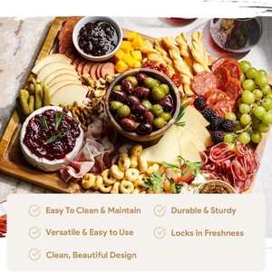 La base cylindrique en bois du présentoir à desserts et gâteaux est amovible et est livrée avec un couvercle transparent. - Product Image 5