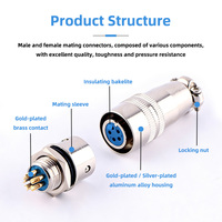 Venta al por mayor directa de fábrica: Conector rápido OL-XS de 2-9 pines, adaptador de corriente de aluminio, enchufe de aviación para dispositivos electrónicos de coche, a granel.