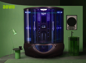 <span class=keywords><strong>Cabina</strong></span> <span class=keywords><strong>de</strong></span> <span class=keywords><strong>vapor</strong></span> Hamman <span class=keywords><strong>de</strong></span> color marrón brillante con bañera <span class=keywords><strong>de</strong></span> hidromasaje acrílica, Sauna <span class=keywords><strong>y</strong></span> sala <span class=keywords><strong>de</strong></span> <span class=keywords><strong>vapor</strong></span>, chorros <span class=keywords><strong>de</strong></span> <span class=keywords><strong>masaje</strong></span> <span class=keywords><strong>de</strong></span> espalda, ducha con Smart TV - Product Image 5