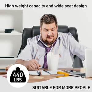 Silla Ejecutiva de Alta Resistencia, Capacidad de 200 kg, Tamaño Grande, Silla de Oficina Negra, Respaldo Alto, Ergonómica, Giratoria, con Brazos - Product Image 5