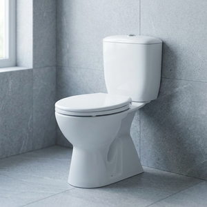 WC en porcelaine de style européen, deux pièces, à raccordement direct, avec siphon en P, double chasse et chasse latérale - Product Image 3