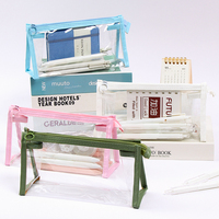 Trousse de Maquillage Kawaii Personnalisée en PVC, Étui à Crayons en Tissu à Fermeture Éclair pour Étudiants du Primaire et du Secondaire, Pochette Transparente