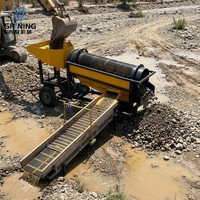 Trommel rotatif portable pour le lavage de l'or 10-20tph, crible mobile pour usine de récupération d'or placer à petite échelle