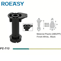 ROEASY Pieds de meubles réglables en PVC de haute qualité pour armoires, canapés-lits, tables de cuisine, pour l'extérieur, le salon et les hôpitaux