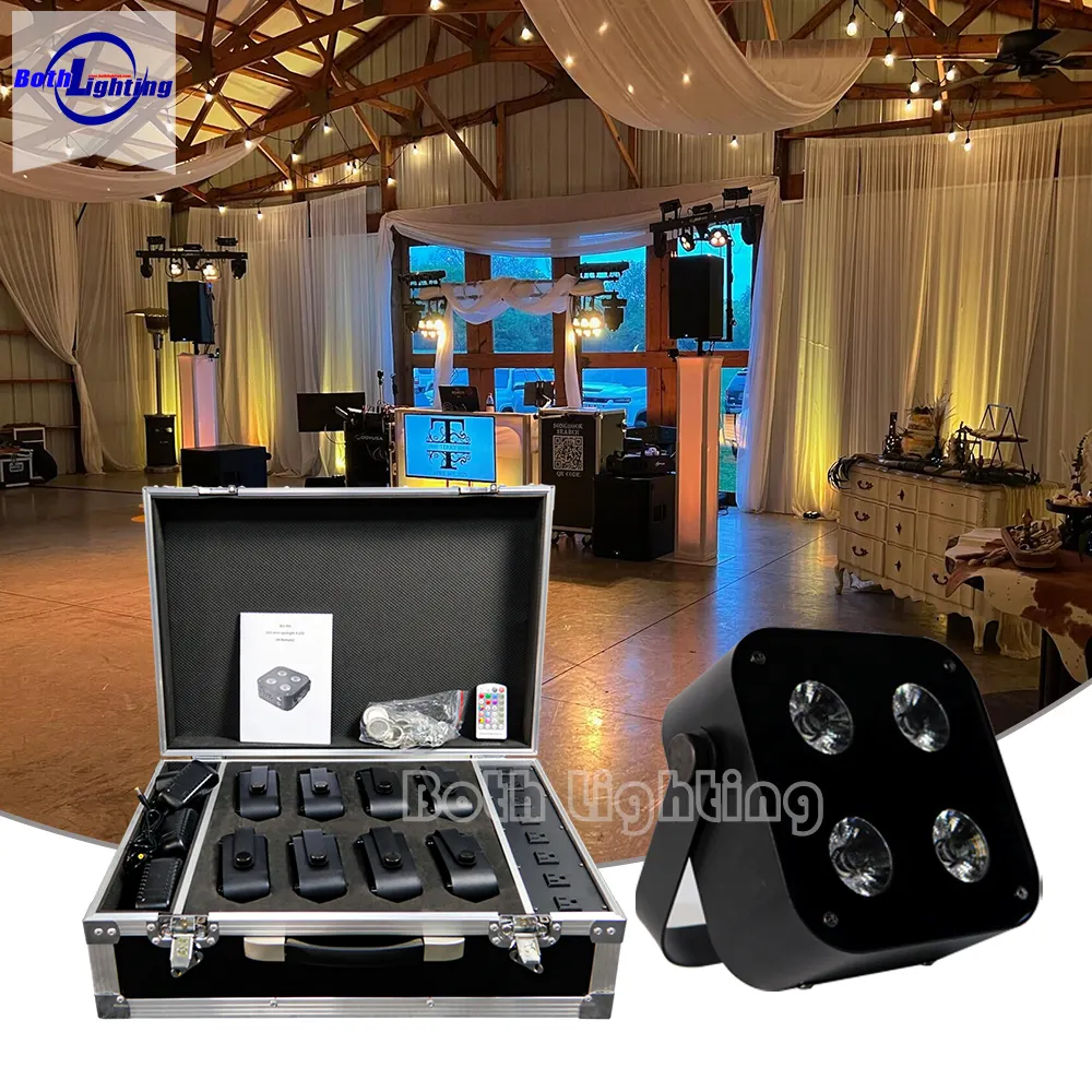 Hot-seller IR4 mini luci 4*12W RGBWA UV 6 in1 APP e telecomando DMX512 libertà batteria luci Wireless per festa di nozze