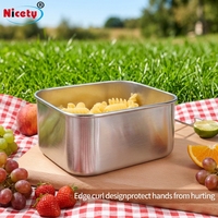 Boîte à lunch carrée en acier inoxydable, écologique, design moderne et élégant, à 2 étages, pour la préparation des repas des adultes