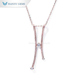 Tianyu Moissanite <b>Letter</b> Pendant <b>Necklace</b> a niche and exquisite design suitable for women and a great anniversary gift - Product Image 3