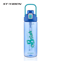 Bouteille d'eau en plastique écologique isotherme anti-fuite Yiben avec bouchon à paille pour l'extérieur et la salle de sport