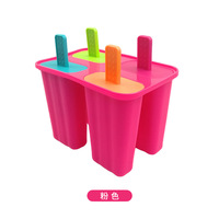 Moule à glaçons en silicone réutilisable et écologique, fabrication artisanale de tubes à sucettes glacées à 4 cavités, impression de logo personnalisée